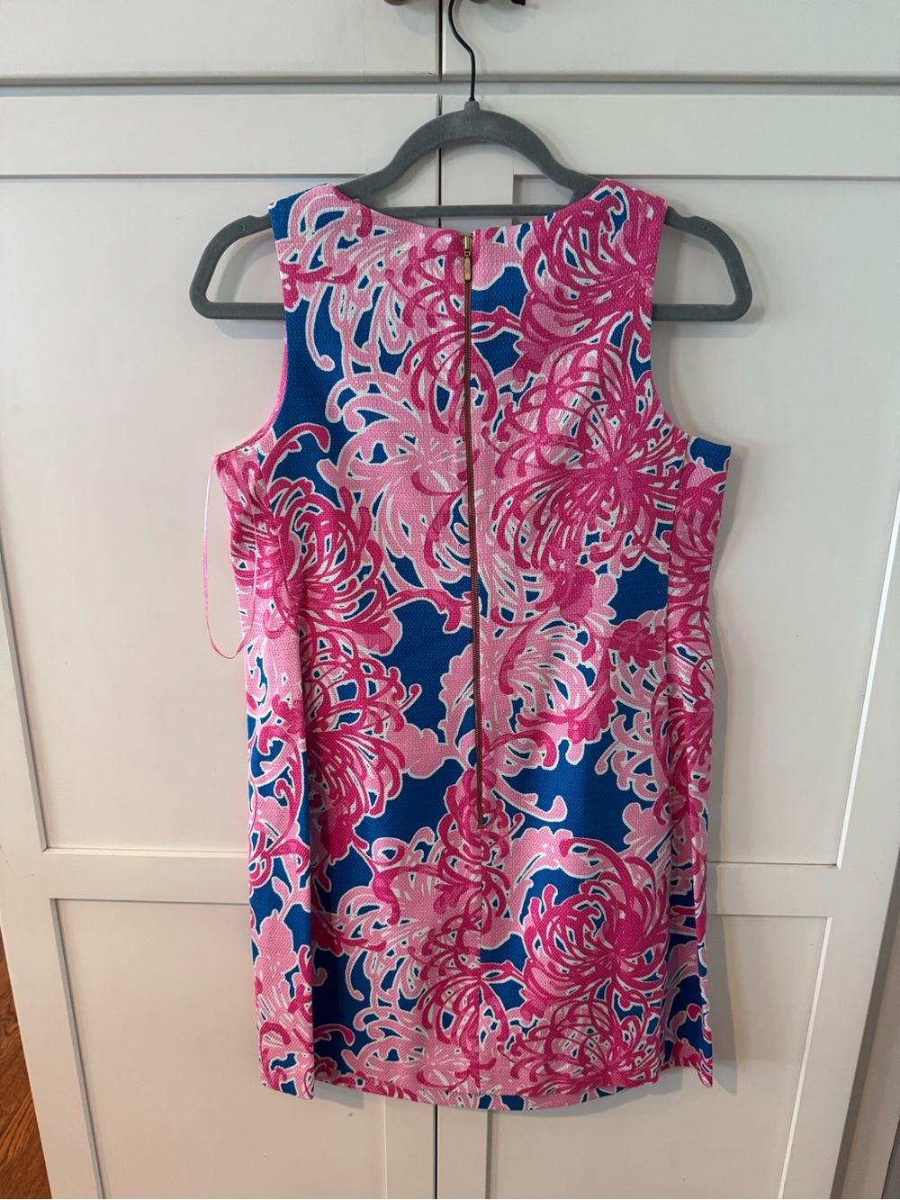 Just Taylor Sleeveless Floral Shift Dress in Pink and Blue’s - Picture 4 of 4